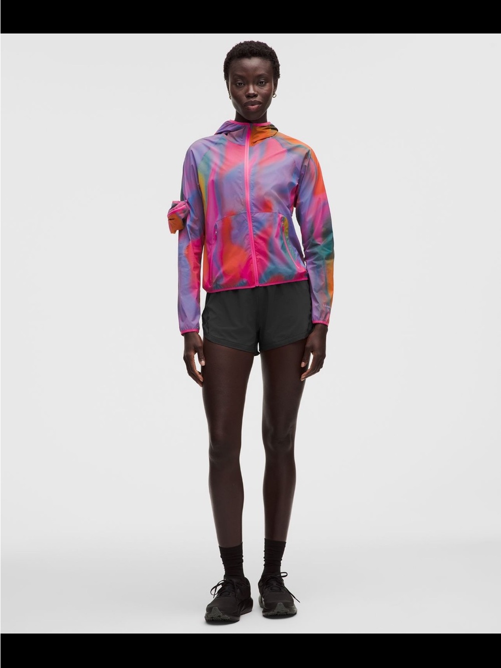 lululemon🍋Packable Trail Running Multicolor Hooded Jacket Size 12 NWT💖🧡💙 - Picture 2 of 16